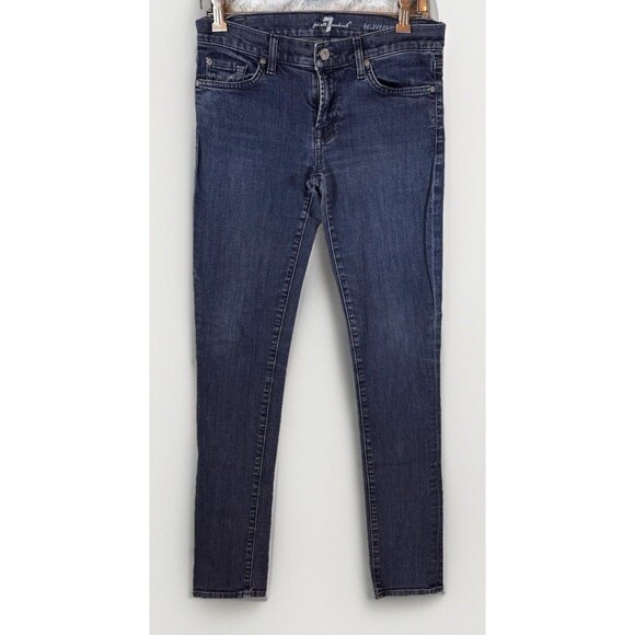 7 Seven For All Mankind‎ Jeans Roxanne Womens 28 Skinny Blue Denim Dark - Picture 1 of 15
